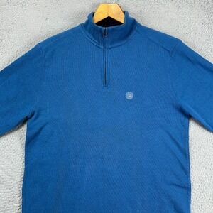 Old Navy Pullover Shirt Adult‎ Medium Blue Quarter Zip Knit Long Sleeve Mens NEW